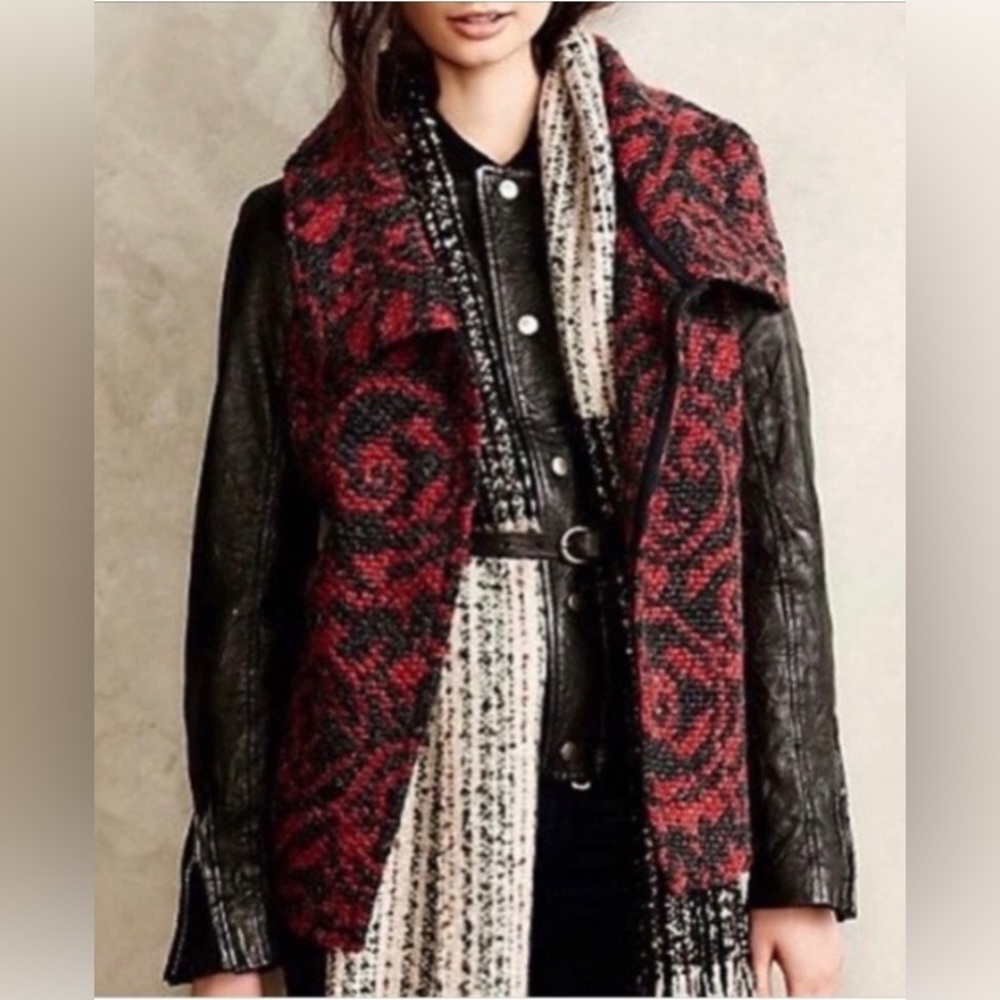 Anthropologie NWT Dolan Left Coast Collection charcoal and red sweater vest